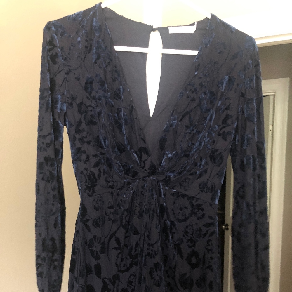 Navy Velvet Romper